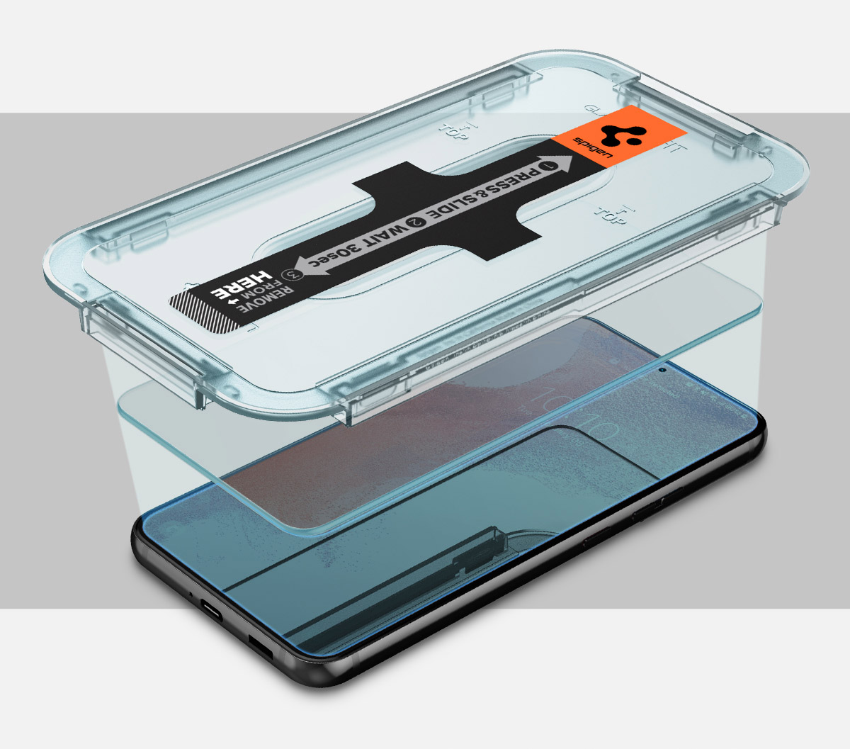 Szkło hartowane Spigen Glas.tr EZ Fit z ramką aplikacyjną